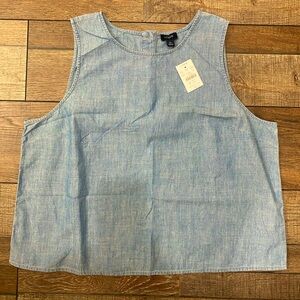 J. Crew Sleeveless Chambray Women’s Top XL NWT